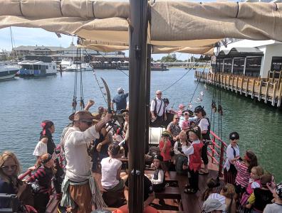 Kids birthday party aboard The Pirate Ship