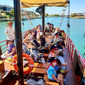 In the canals on the Pirate Ship