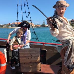 Treasure chest with pirate hats