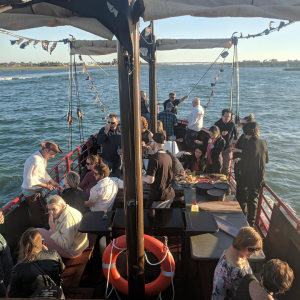 Catered private hire with the BBQ aboard