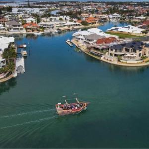 Pirate Ship Mandurah cruising the canals