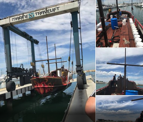Pirate Ship launched in the water at Fremantle