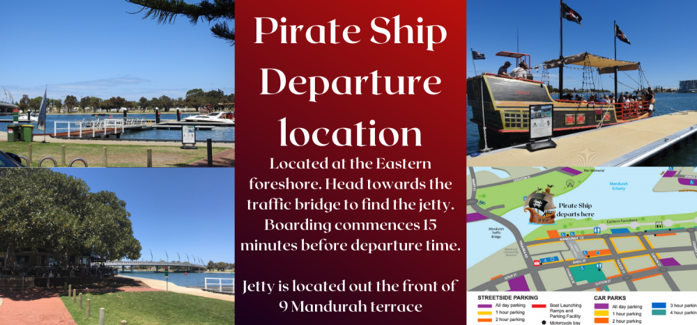 Pirate Ship Mandurah departs here